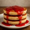56 Pancakes  mit Erdbeersauce (3 Stück)
